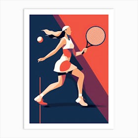 Tennis Player In Action Art Print