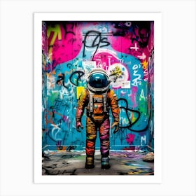 Astronaut Graffiti 1 Art Print