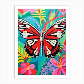 Pop Art Zebra Longwing Butterfly  2 Art Print