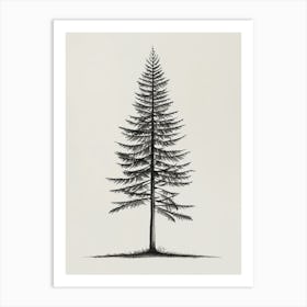 Pine Tree Minimalistic Drawing 1 Art Print