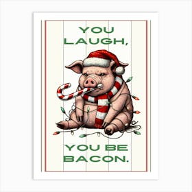 Funny Pig Holidays Sign Art Print