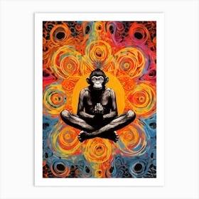 Psychedelic Thinker Monkey Painting 3 Art Print