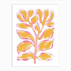 Abstract Orange Plant Art Print