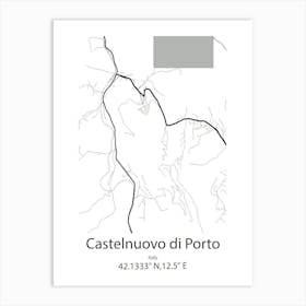 Castelnuovo Di Porto,Italy Minimalist Map Art Print