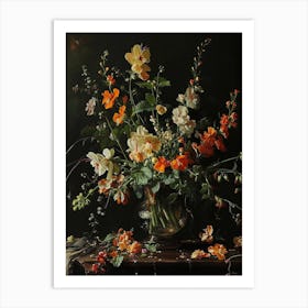 Baroque Floral Still Life Snapdragon 2 Art Print