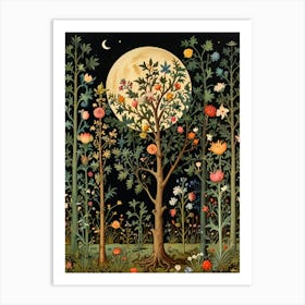 William Morris Moonlight In The Forest 76 Art Print