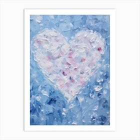 Impasto Brush Strokes Heart Outline 1 Art Print