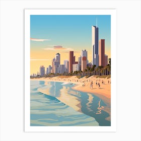Gold Coast, Australia, Graphic Illustration 4 Art Print