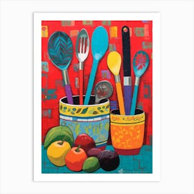 African Cuisine Matisse Inspired Illustration3 Art Print