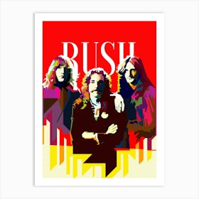 RUSH Progressive Rock Pop Art WPAP Art Print