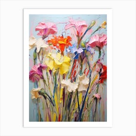 Abstract Flower Painting Carnation 6 Art Print