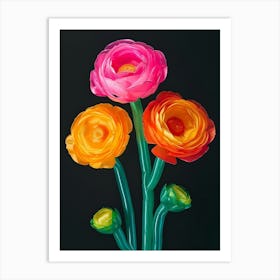 Bright Inflatable Flowers Ranunculus 1 Art Print