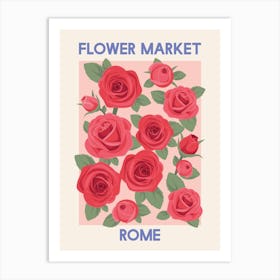 Flower Market Rome Art Print