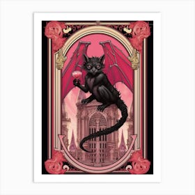 Gargoyle Tarot Pink & Black 2 Art Print