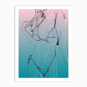 Abstract Geometric Sexy Girl (44) Art Print