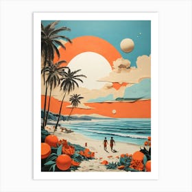 Oranges On The Beach Art Print