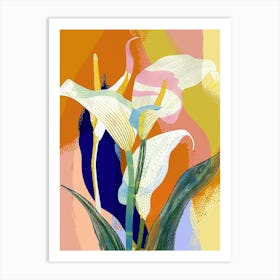 Colourful Flower Illustration Calla Lily 1 Art Print