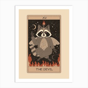 The Devil   Raccoons Tarot Art Print