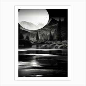 Moonlight Over A Lake Art Print