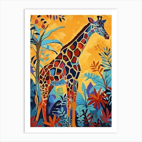 Geometric Watercolour Style Giraffe 2 Art Print