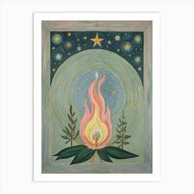 Starry Night Campfire Art Print