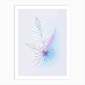 Frozen, Snowflakes, Minimal Line Drawing 2 Art Print