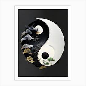 Repeat 7, Yin and Yang Illustration Art Print