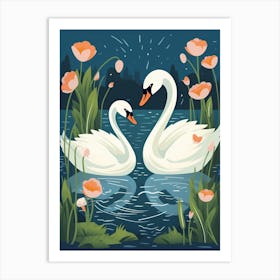 Baby Animal Illustration  Swan 2 Art Print