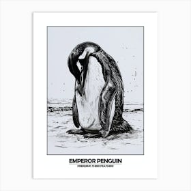 Penguin Preening Their Feathers Poster 2 Art Print