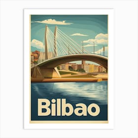 Aihrgdesign A Retro Travel Poster For Bilbao Featuring The Ma 6e8f8f13 6e40 4b20 A3e5 3c7debb8cf15 3 Art Print