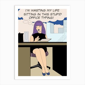 Pop Art Office Girl Art Print