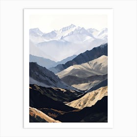 Minimalist Majesty: Peaks Beyond Art Print