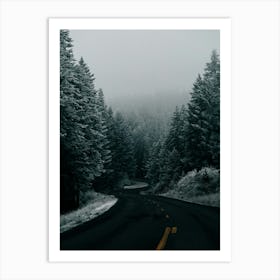 Dark Winter Road Art Print