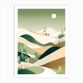 Landscape, minimalistic vector art 3 Art Print