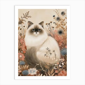 Himalayan Cat Japanese Illustration 2 Art Print