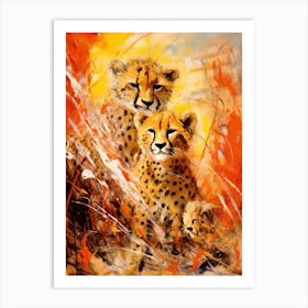 Cheetah Abstract Painting 1 Art Print