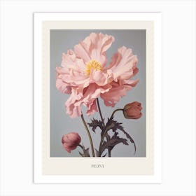 Floral Illustration Peony 1 Poster Art Print