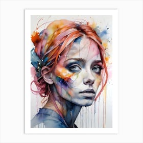 Watercolor Of A Woman Art Print