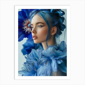 Blue Haired Girl 5 Art Print