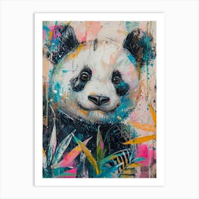 Panda Brushstrokes 2 Art Print