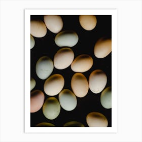 Eggs On A Black Background 1 Art Print