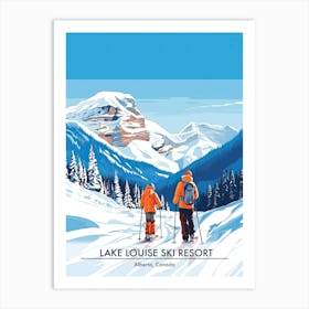 Lake Louise Ski Resort   Alberta Canada, Ski Resort Poster Illustration 1 Art Print