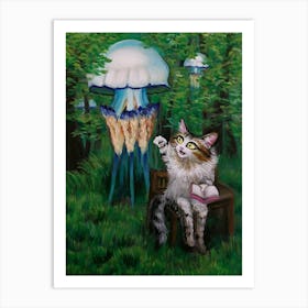 Cat In The Woods 1 Art Print