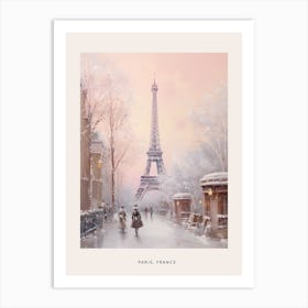 Dreamy Winter Painting Poster Paris France 1 Art Print