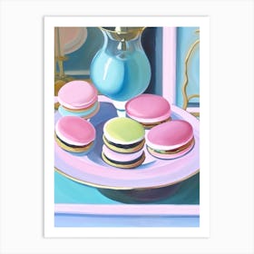 French Macaron Bakery Product Acrylic Painting Tablescape Art Print
