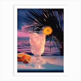 Cocktail At Sunset Art Print