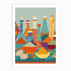 Spices And Condiments Art Print