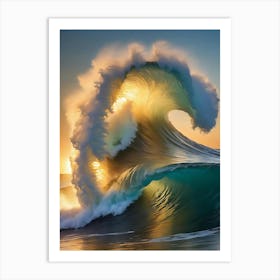 Sunset Ocean Wave Art Print