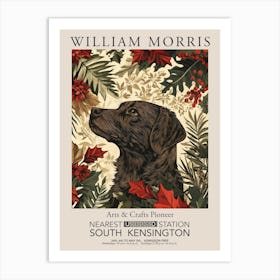 William Morris Prints Dog Pet Portrait Christmas Gift Winter Vintage Art Print