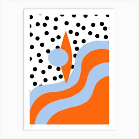 Wavy Abstract Eye with Polka Dots Art Print